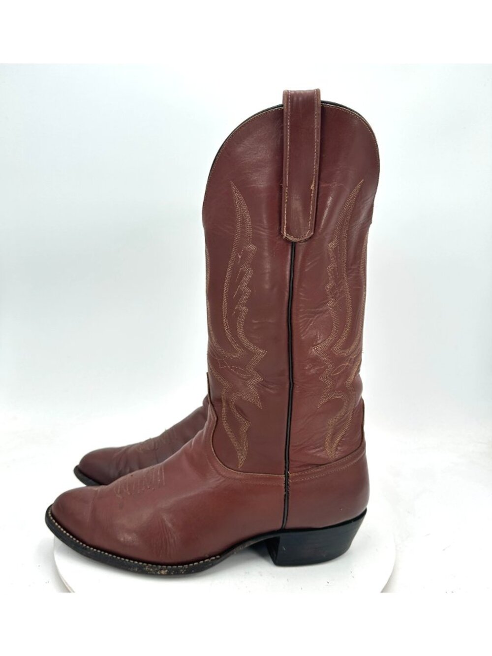Miller Stockman Men Size 10.5 Brown Embroiderred Leather Cowboy Western Boot